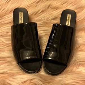 Black and gold shoes